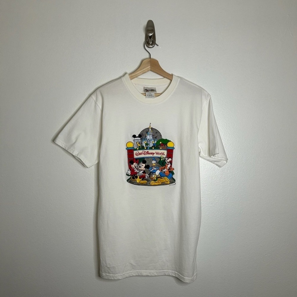 Vintage Walt Disney World Full Embroidery Graphic T-Shirt Sz M